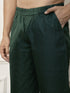 Men Mehendi Green Solid Pathani Kurta With Palazzo